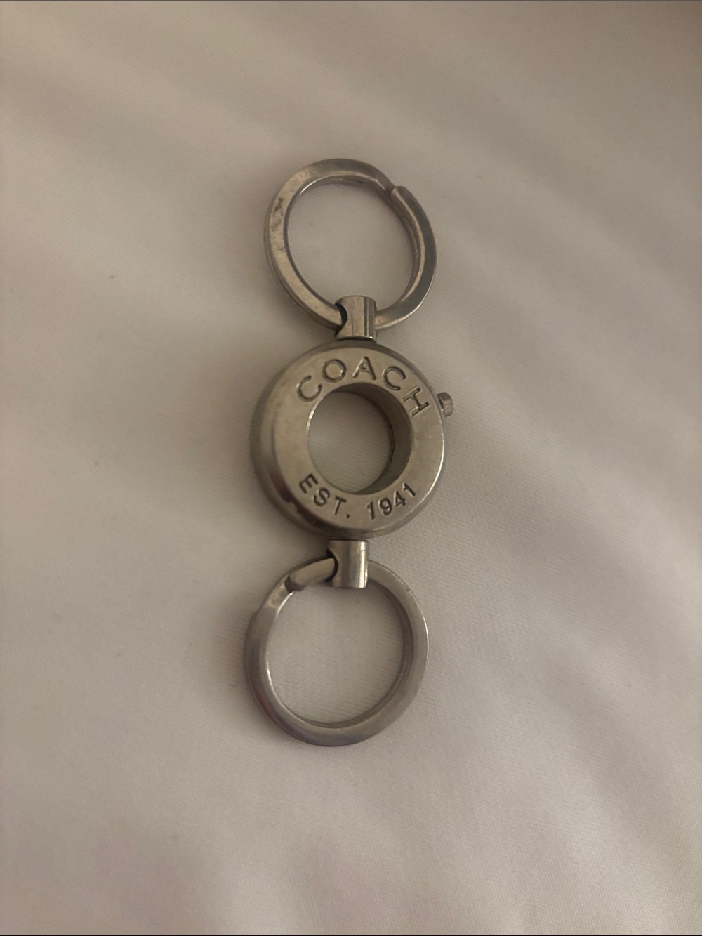 Coach Silver Metal Key Ring Fob